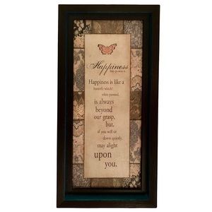 Y2K happiness is like a butterfly Nathaniel Hawthorne framed quote